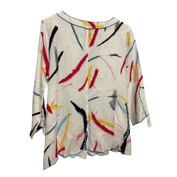 Ali Miles Linen Blend Top Size Medium - Picture 2 of 7